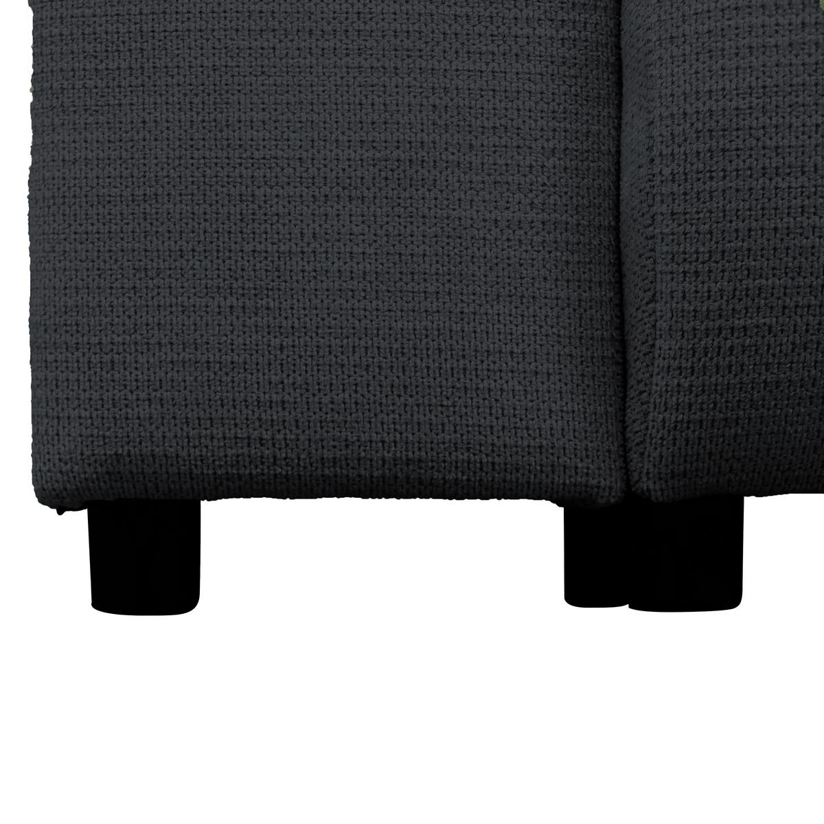 Ecksofa Velo Schwarz S: 250x160 cm - Schwarz, Design, Textil (250/160cm) - MID.YOU