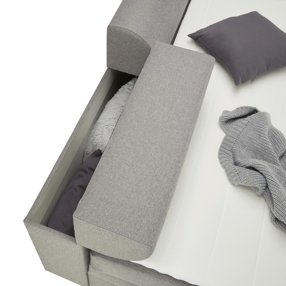 Boxspring postel FLEXI s úložným prostorem, 180x200 - šedá/černá, Konvenční, textil/plast (180/200cm) - Based