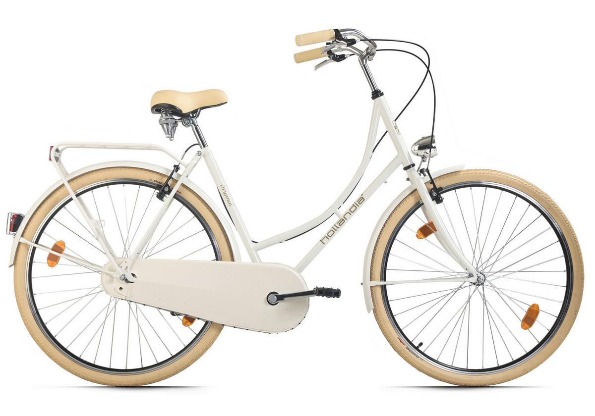 Citybike Original Singlespeed Hollandia, Weiß, 28 Zoll - Weiß, Basics, Metall (25/140/60cm)