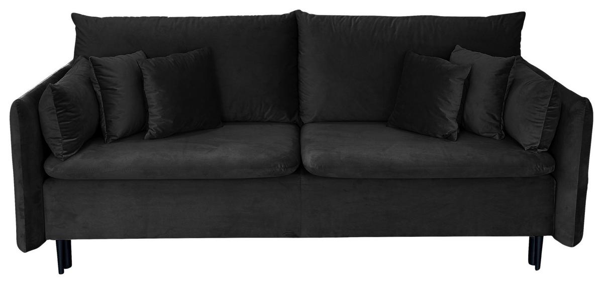 Schlafsofa Mit Bettkasten Orlando Schwarz B: 220 Cm - Schwarz, Design, Textil (220/96/102cm) - MID.YOU