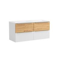 WASCHTISCHKOMBI Verona Weiß/Wildeiche B: 120cm - Wildeiche/Weiß, Trend, Holzwerkstoff/Stein (120/54/47cm) - Held
