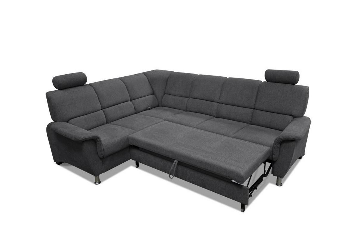 Sedačka MARSYLIA, levá, tmavě šedá - černá/barvy stříbra, Design, kov/dřevo (216/270cm) - MID.YOU