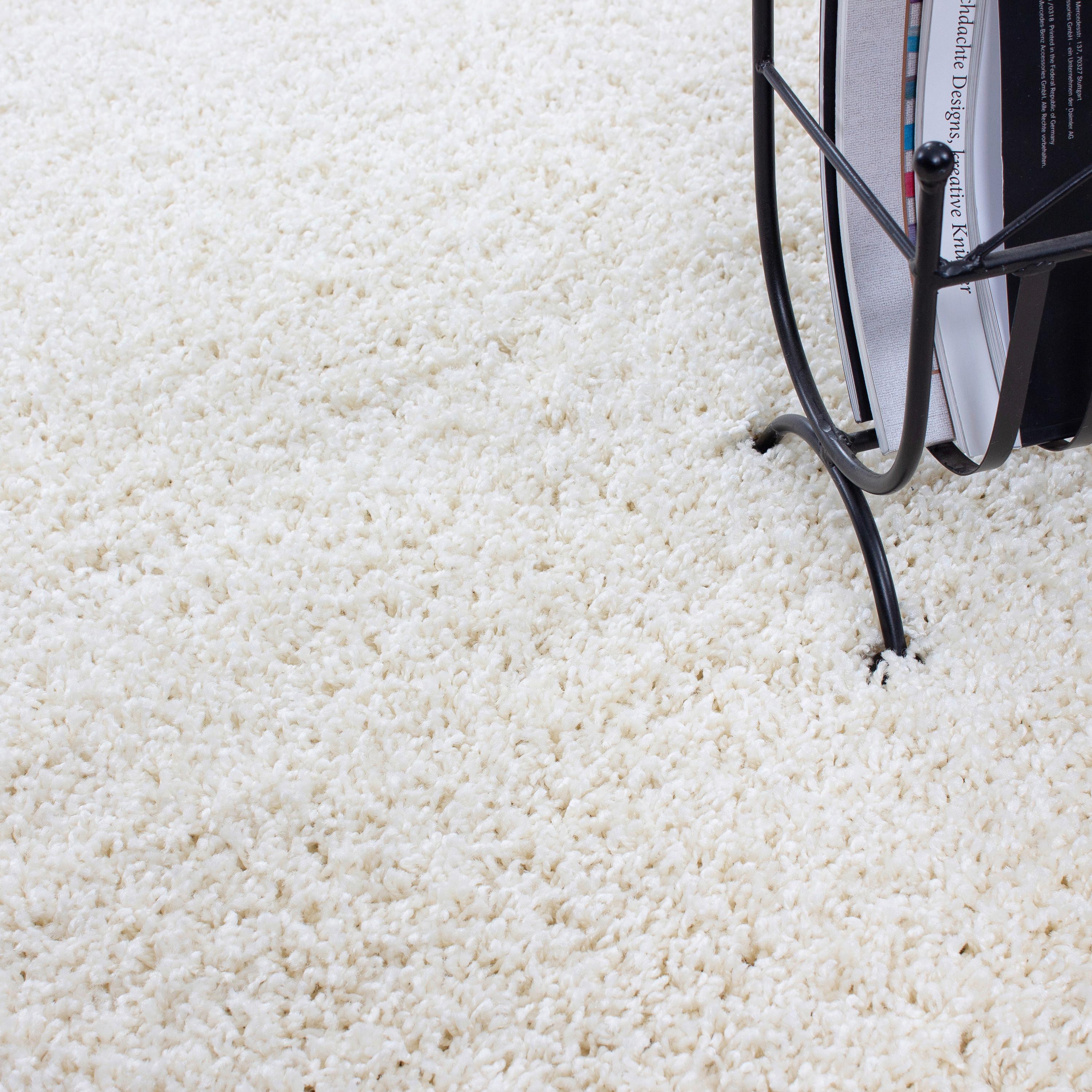 Hochflor Teppich Creme Life Rund Ø 160 cm - Creme, KONVENTIONELL, Textil (160cm) - Novel