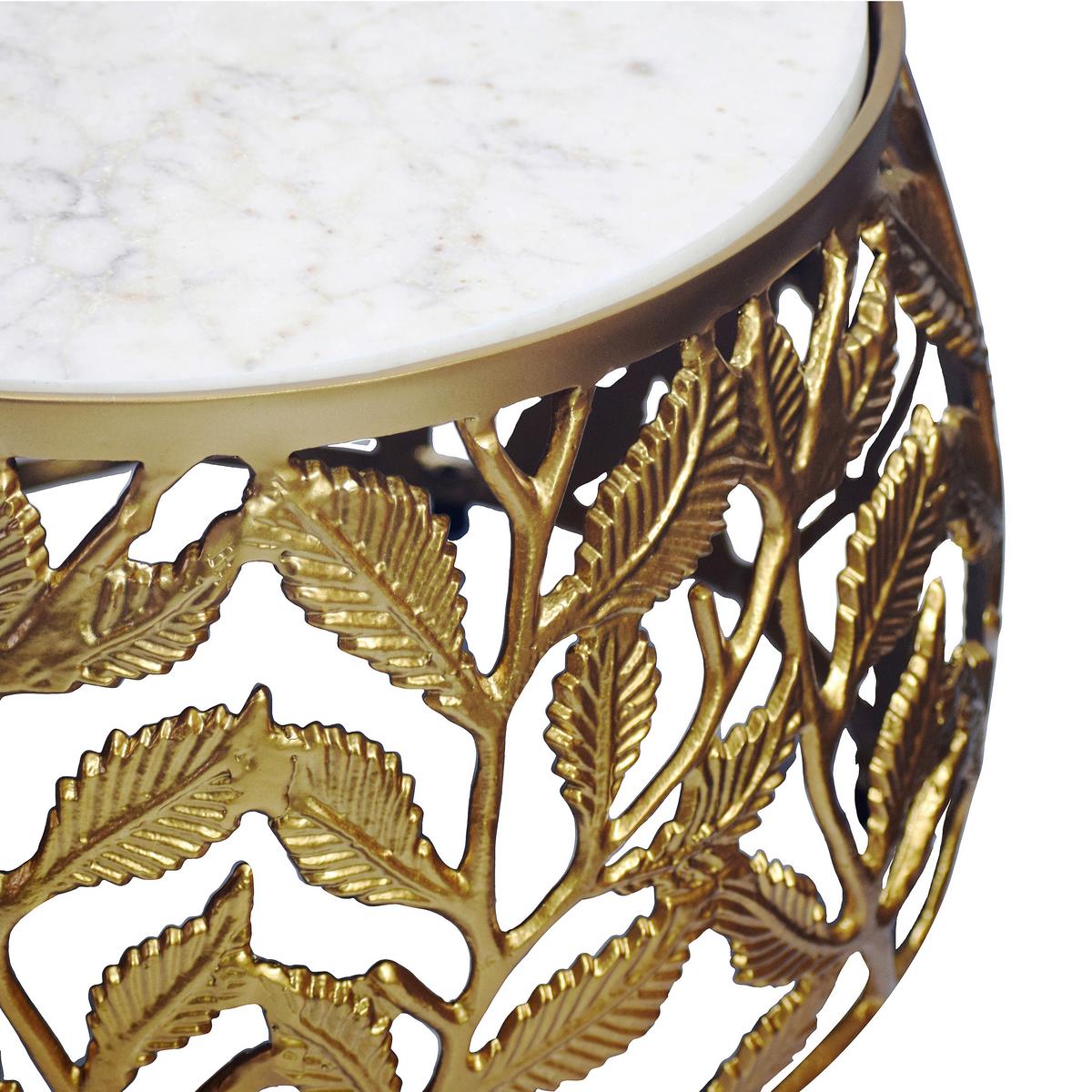 SATZTISCH Goldfarben/Weiß 2-teilig - Goldfarben/Weiß, Design, Stein/Metall (60/60/33cm) - MID.YOU