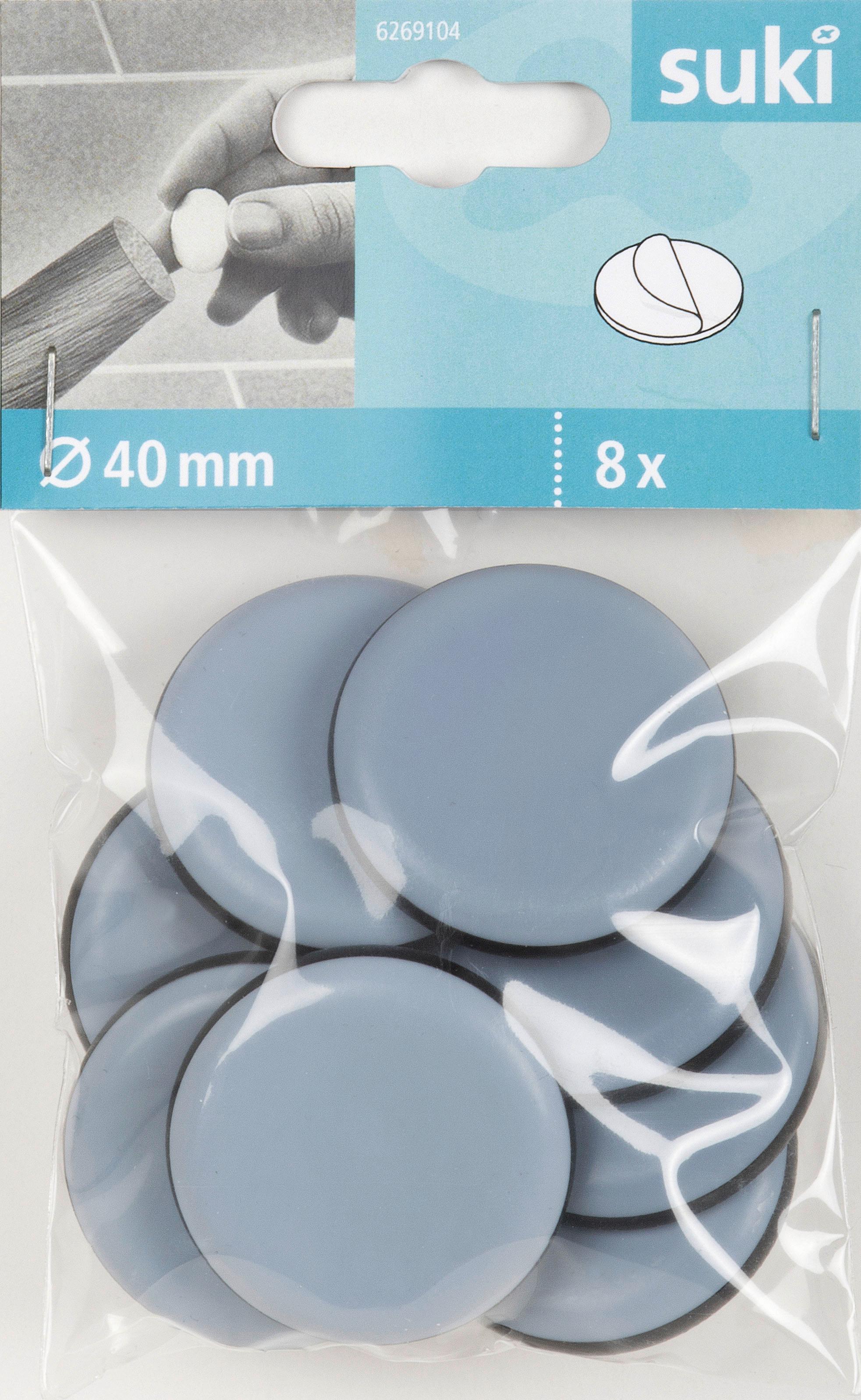 Bútorláb 4cm 8db - szürke, műanyag (4/0,5cm) - Suki