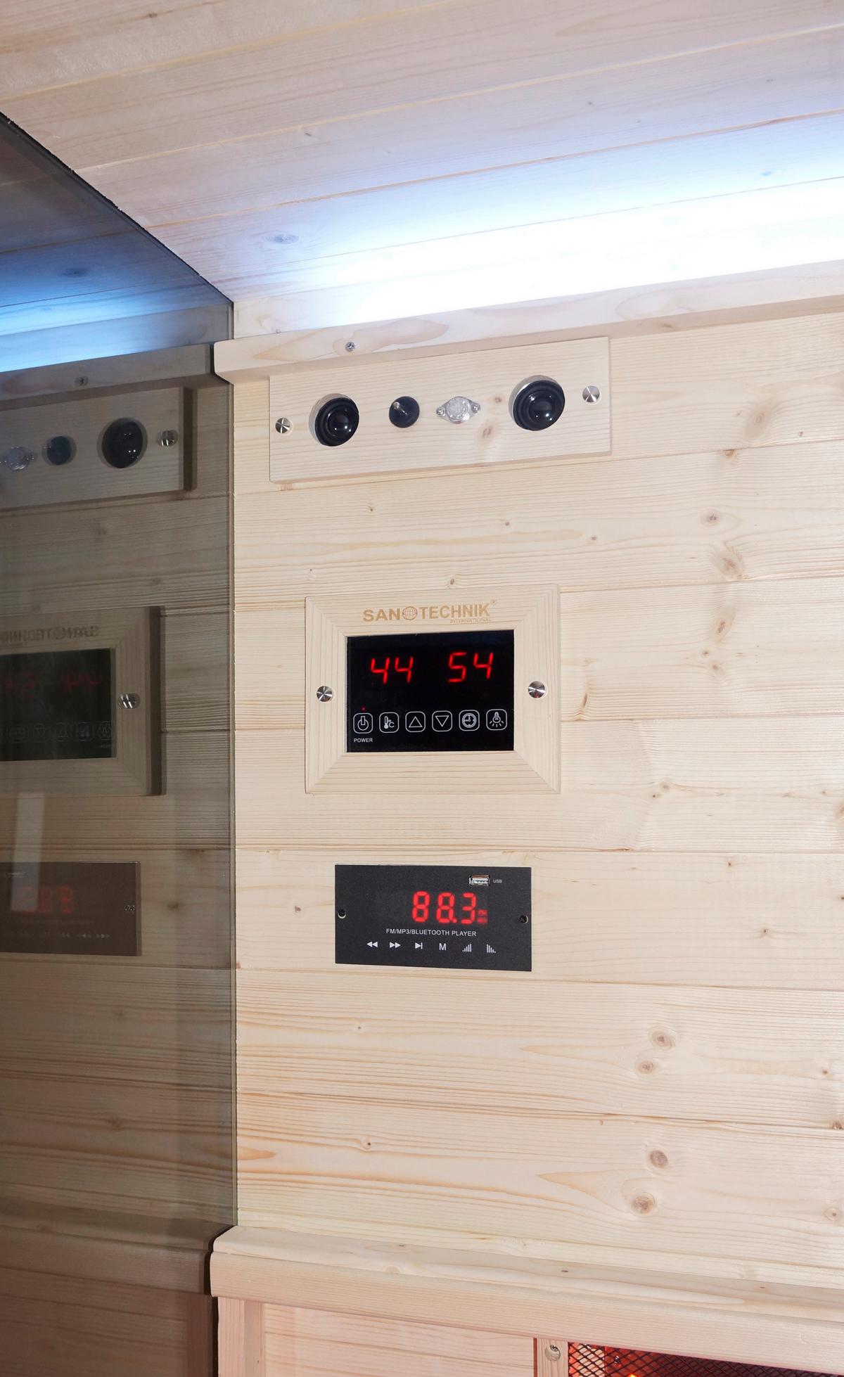 Infrarotkabine Billund Schwarz B: 125 cm - Schwarz, KONVENTIONELL, Holz (125/190/100cm) - Sanotechnik