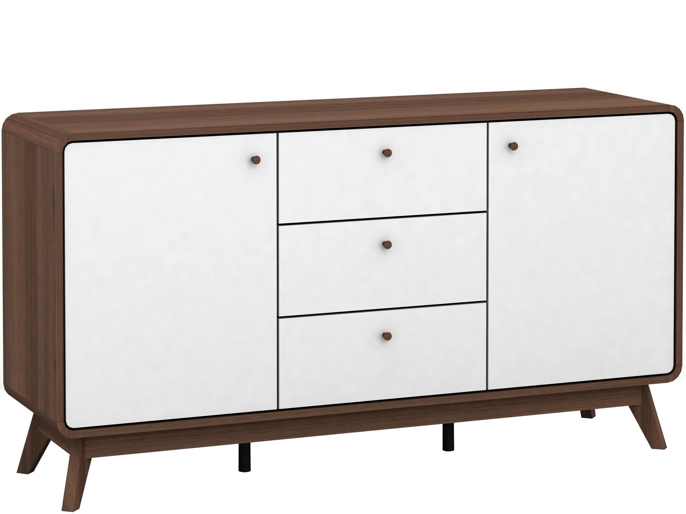 Siedeboard Cassie Weiß Eiche Dekor B: 140 cm - Walnussfarben/Weiß, Design, Holz/Holzwerkstoff (140/75/39cm) - MID.YOU