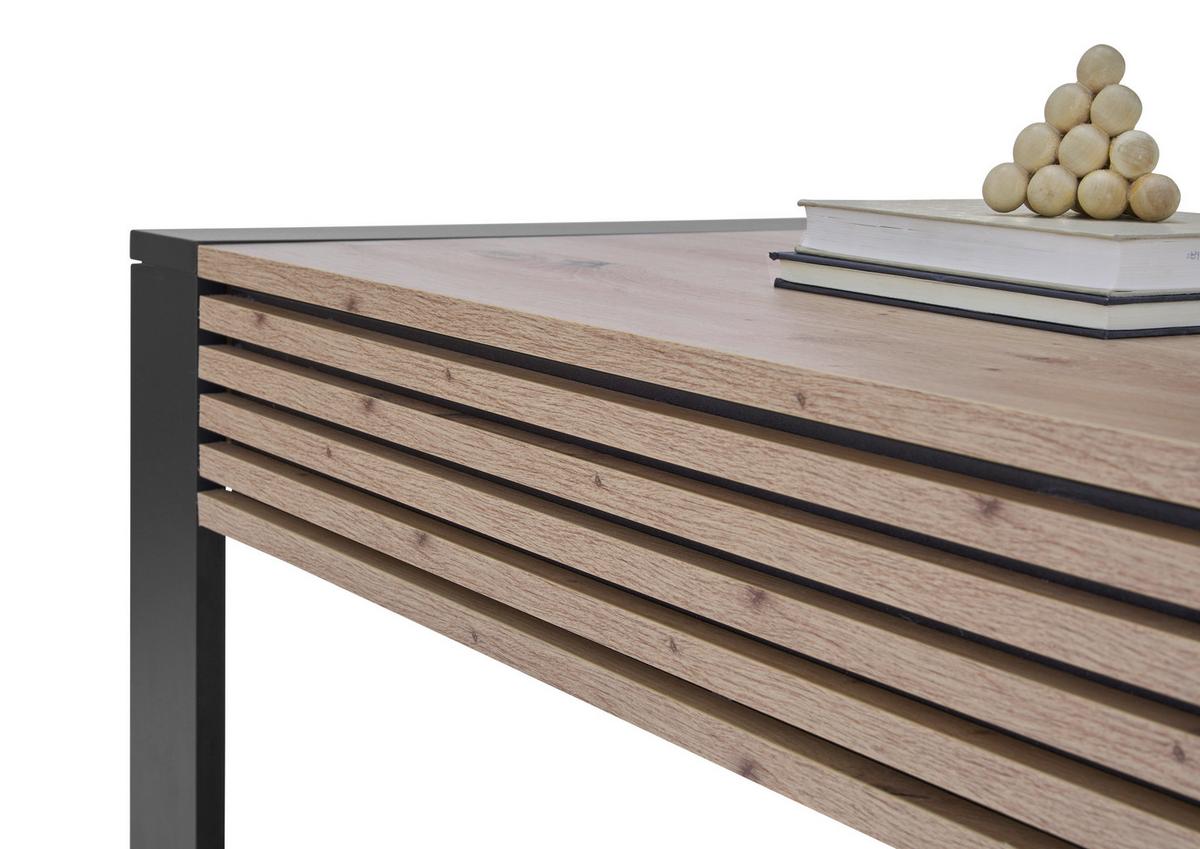 Couchtisch + Lade Felipe Eiche Artisan Dekor - Schwarz/Eiche Artisan, Design, Holzwerkstoff (108/42/60cm) - Livetastic