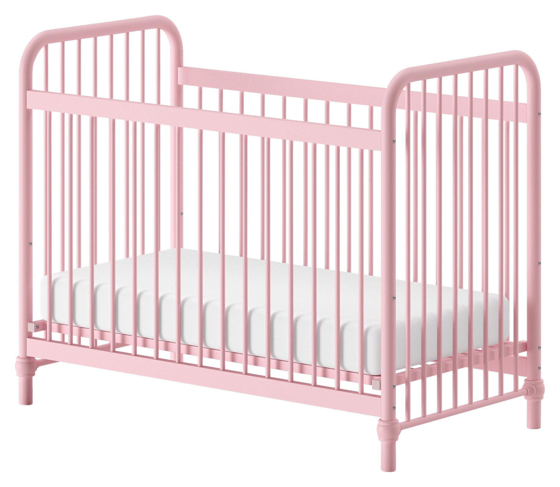 Postieľka s priečkami BRONXX ružová - pink, Romantik / Landhaus, kov (60/120cm) - MID.YOU