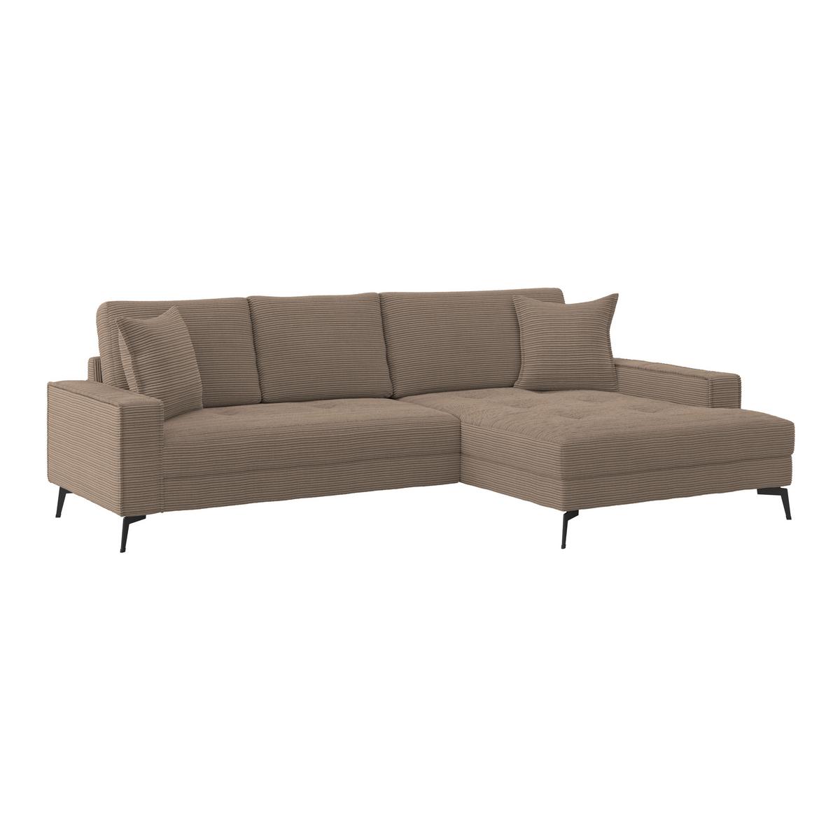 Ecksofa Zero Braun 286x173 cm - Schwarz/Braun, Trend, Textil (286/173cm)