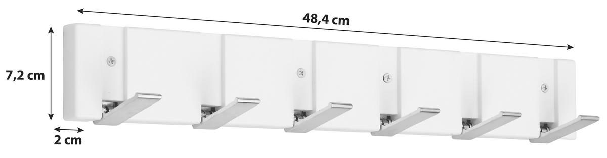Hakenleiste Andrea B: 48,4 cm Mit 6 Haken - Zinkfarben/Schwarz, MODERN (48,4/7,2/2cm)