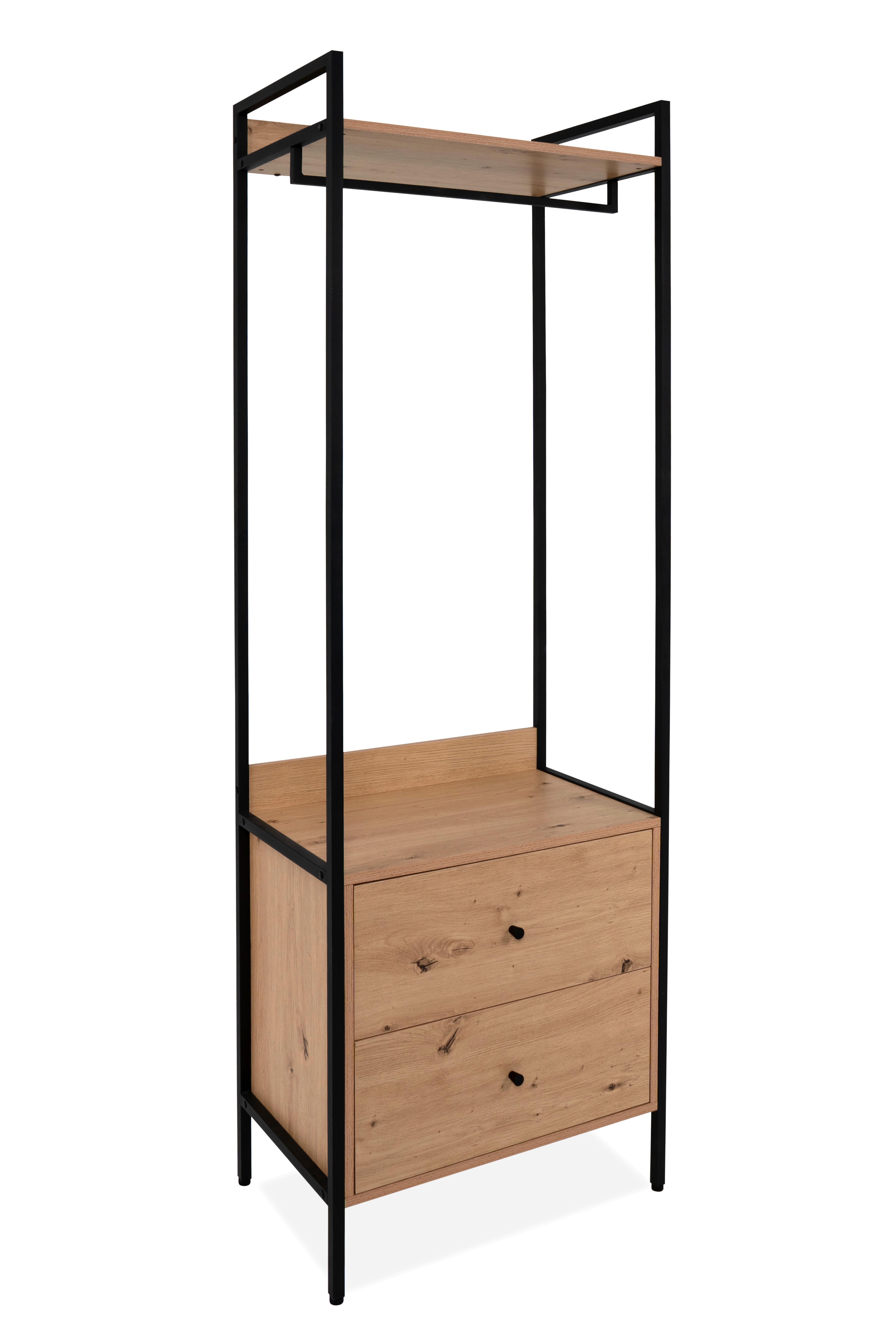 Garderobe Dhaka Eichefarben/schwarz B: 64 Cm