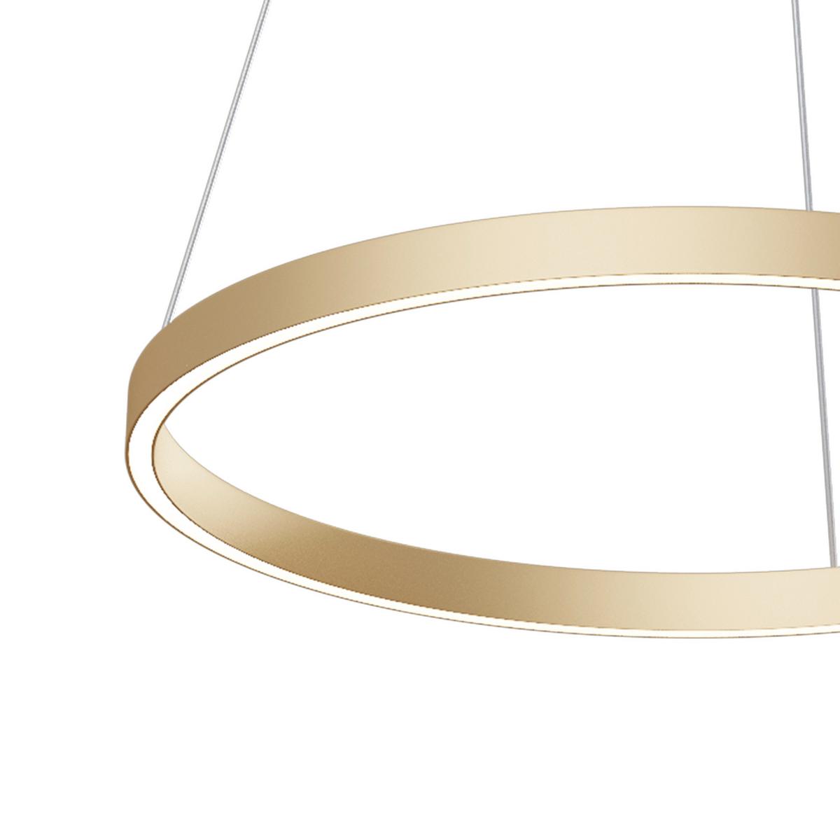 Pendelleuchte Rim - Messingfarben, Trend, Metall (60/60/120cm) - MAYTONI
