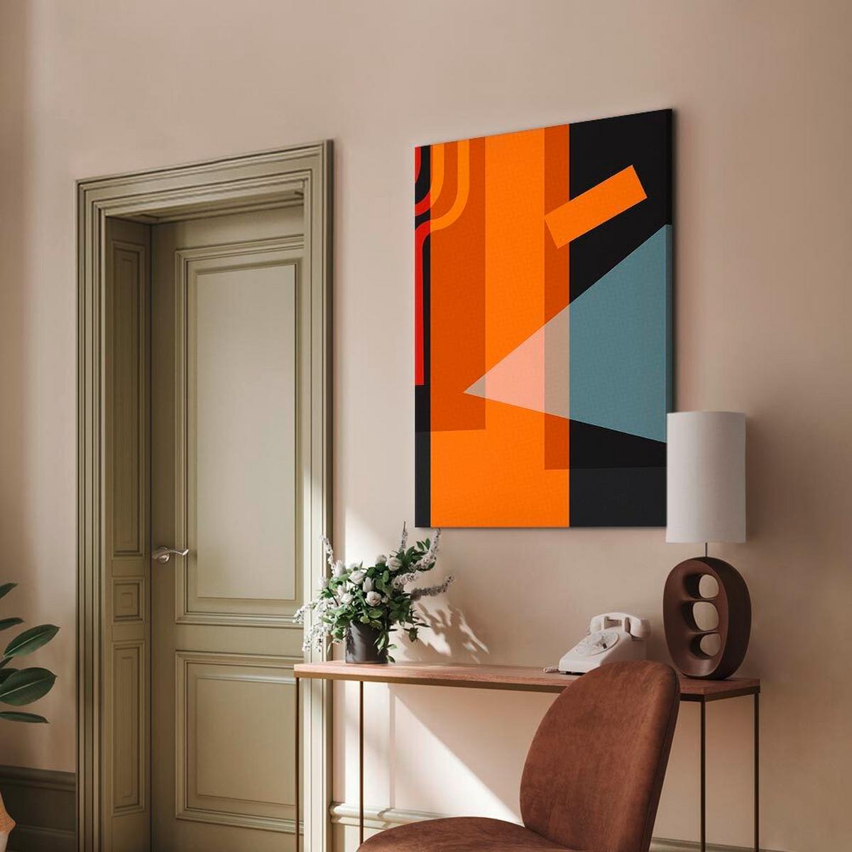 Leinwandbild Neons Orange Schwarz B: 40 cm - Schwarz/Orange, Basics, Holzwerkstoff/Textil (40/60/1.2cm) - artgeist