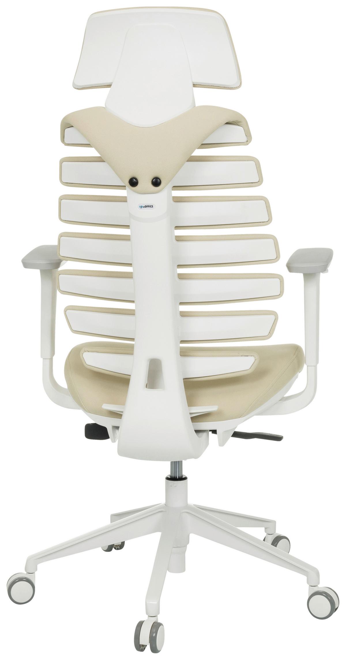 Drehstuhl Ergo Line W Beige B: 67 Cm - Beige/Weiß, MODERN, Kunststoff/Textil (67/116 - 133/65cm) - MID.YOU