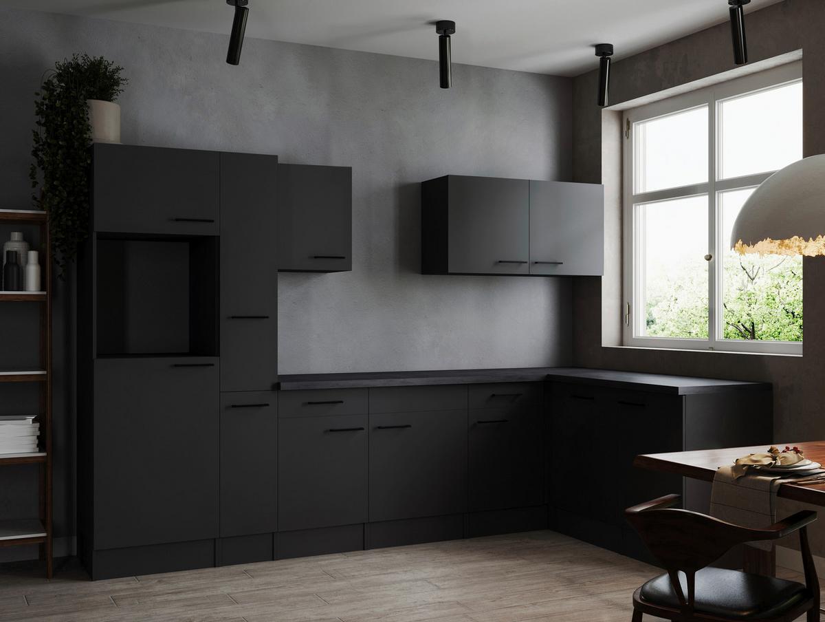 Eckküche Oliver Dunkelgrau S: 310x172cm - Dunkelgrau/Grau, Design, Holzwerkstoff (310/172cm) - Respekta