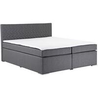 Boxspringbett mit Topper 180x200 cm Bety Grey - Chromfarben/Grau, Basics, Textil (180/200cm)