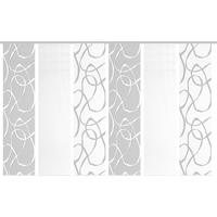 Flächenvorhang Ophelia 6er Set - Grau Hochglanz/Weiß, KONVENTIONELL, Textil (60/260cm)