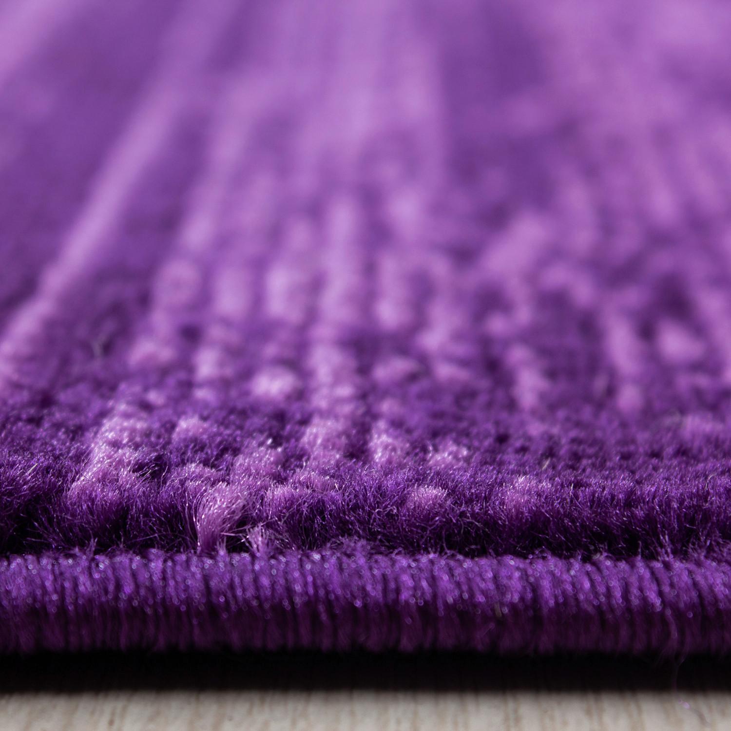 Teppich Läufer Lila/Schwarz Plus 80x300 cm - Lila/Schwarz, Design, Textil (80/300cm)