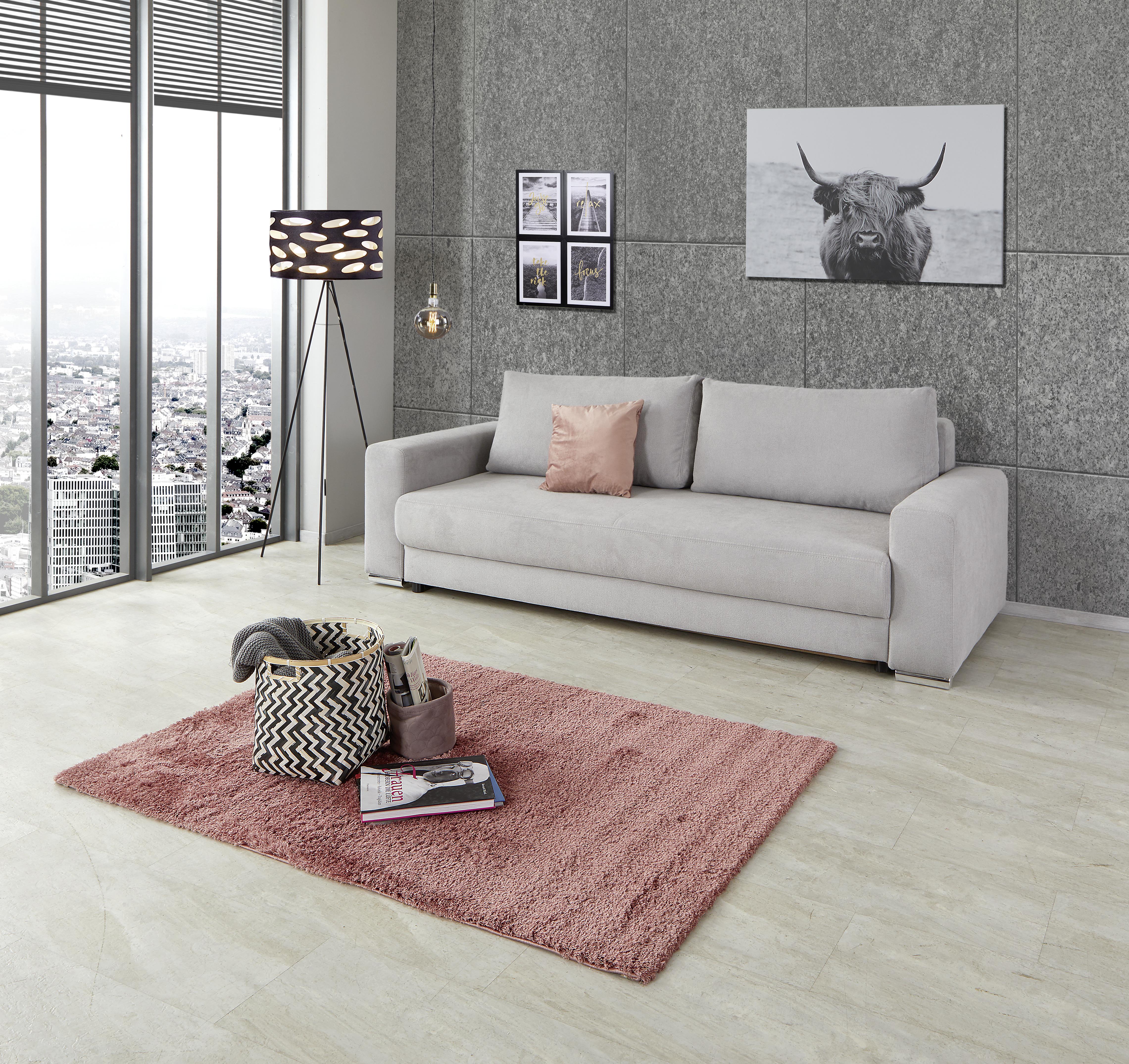 Bigsofa mit Schlaffunktion und Bettkasten Garcia, Webstoff - Chromfarben/Beige, MODERN, Holz/Textil (248/90/103cm) - Luca Bessoni