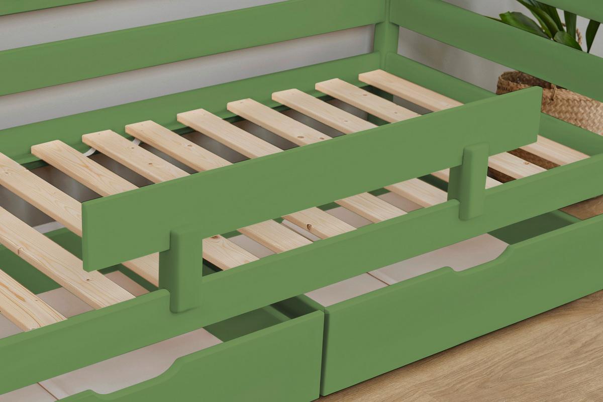 Bettschutzgitter Eco Comfort Grün, B: 100 Cm - Grün, MODERN, Holz (100/22,5/4cm) - MID.YOU