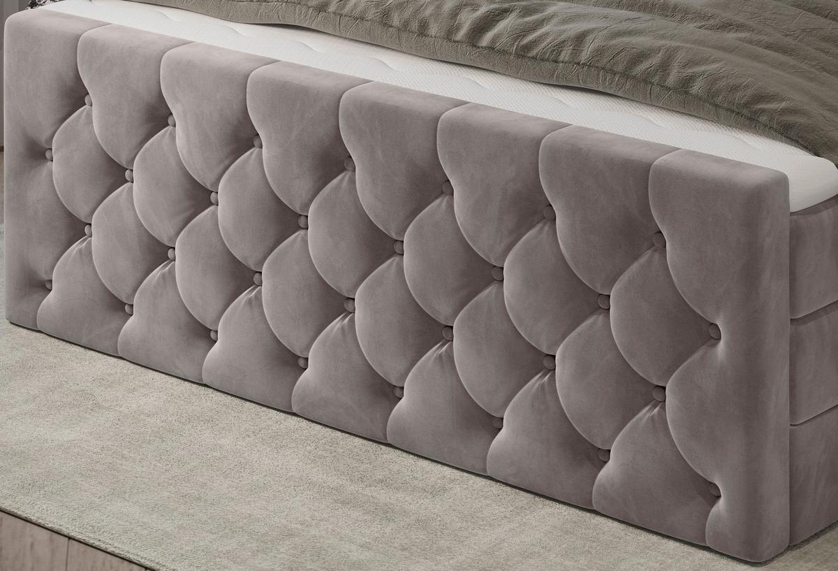 Boxspringbett Swing 2 Beige 180x200 cm H2 - Beige/Schwarz, ROMANTIK / LANDHAUS, Textil (180/200cm) - James Wood