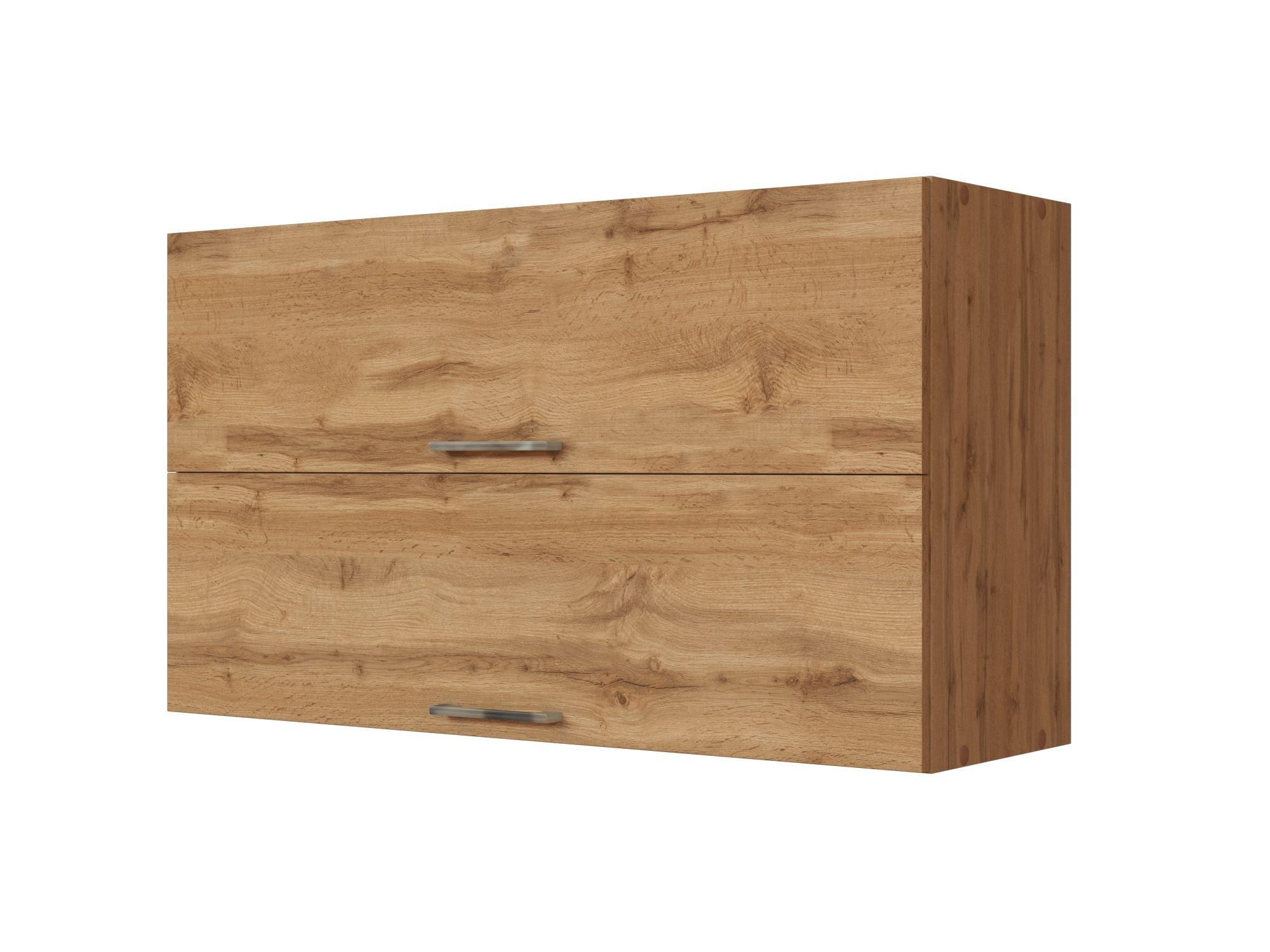 Küchenoberschrank B: 100 cm Eiche Dekor 2 Klappen - Eiche Wotan, MODERN, Holzwerkstoff (100/57/34cm) - Held