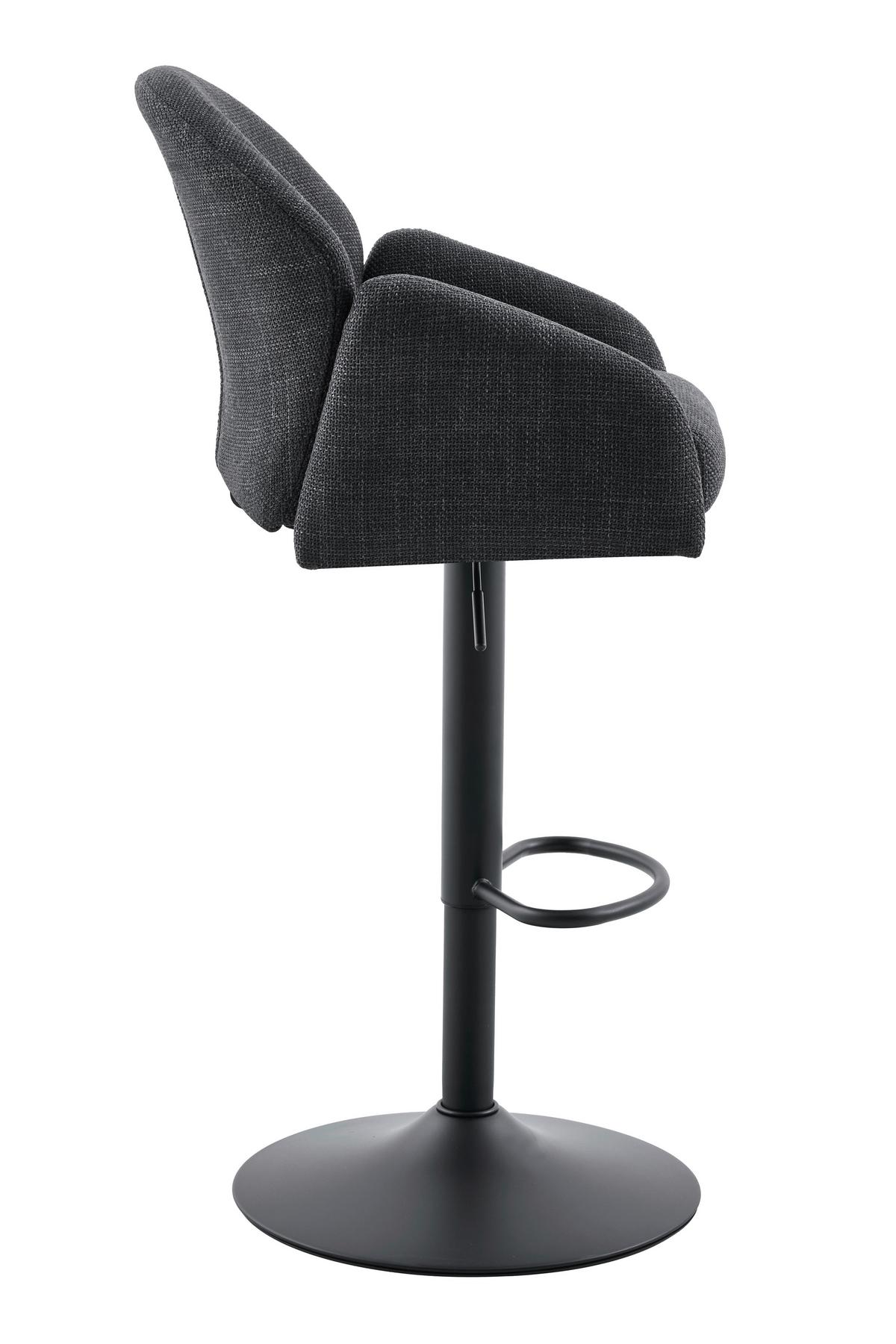 Barhocker-Set Holly H 2er-Set - Anthrazit/Schwarz, MODERN, Textil/Metall (51,5/96-117/53cm) - MID.YOU