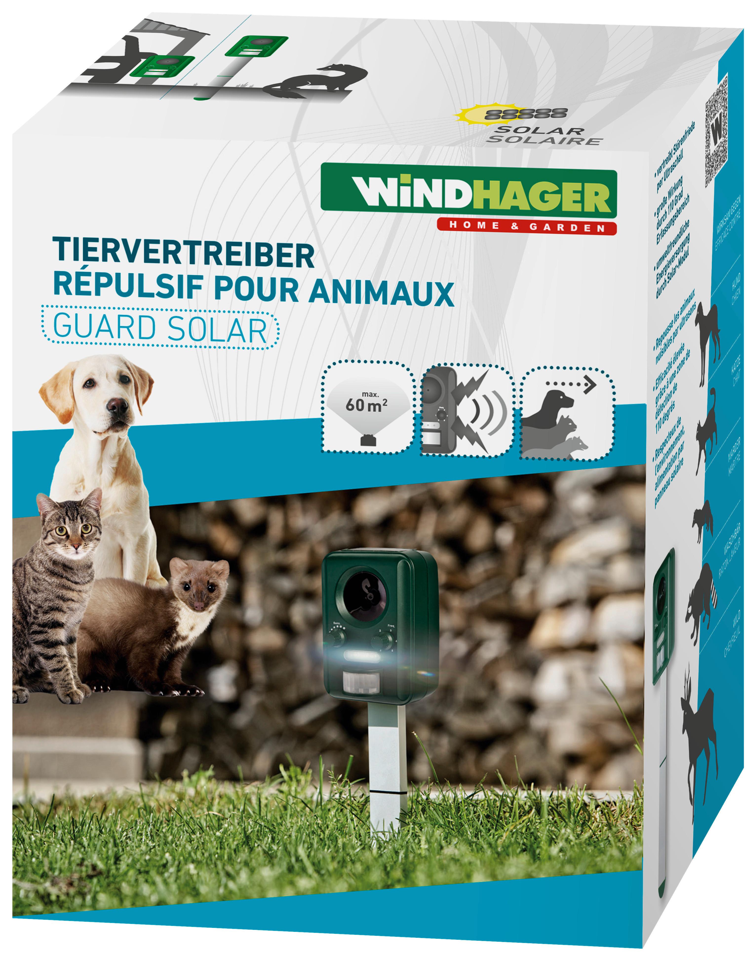 Ultraschall-Tiervertreiber Abwehrgerät Solar Outdoor - Grün, Basics, Kunststoff (19/11,5/65cm)