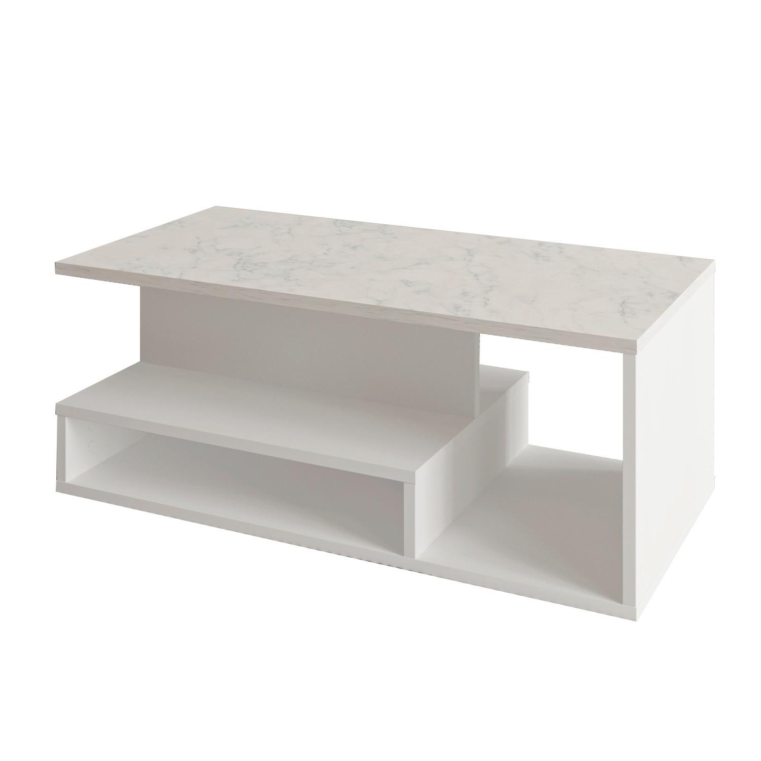 Couchtisch Vera Weiß B: 90 Cm - Weiß, Design, Holzwerkstoff (90/45/35cm) - Livetastic