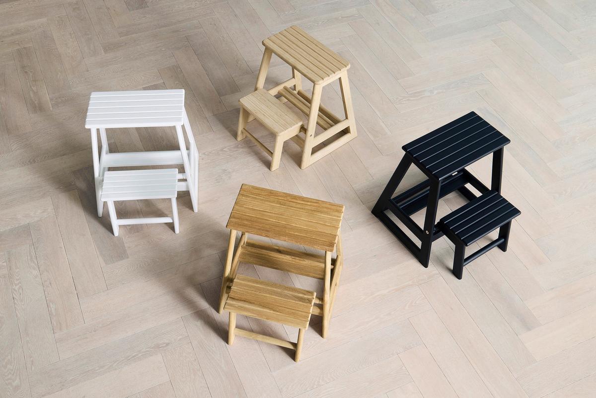 Tritthocker Skala, Hellbraun 45,5x49x39 cm - Hellbraun, Natur, Holz (45,5/49/39cm) - Gardenson