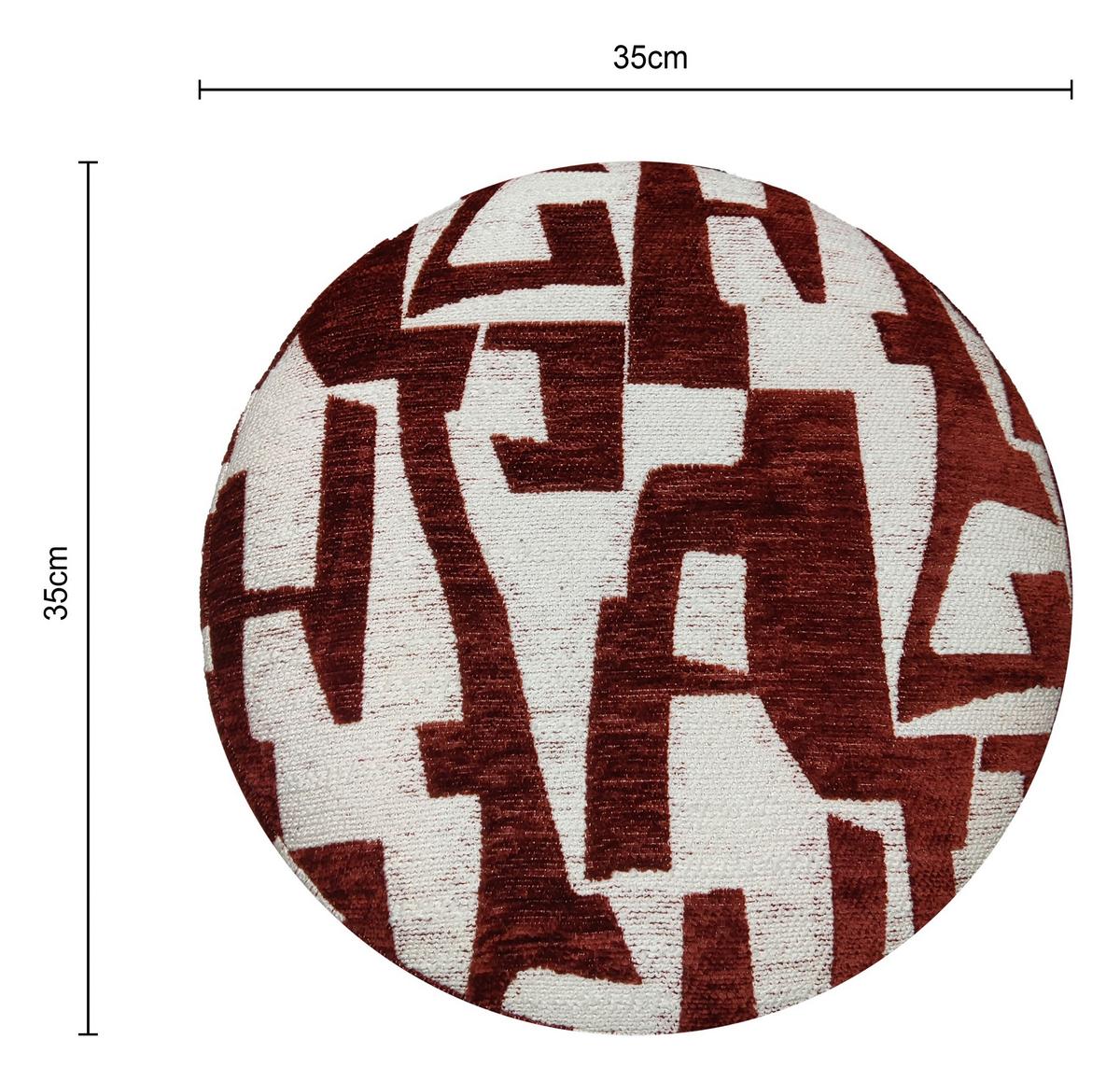 Taburet MARIE, červenohnědá/bílá žinylka - bílá/červenohnědá, Lifestyle, kompozitní dřevo/textil (35/35/40cm) - Mömax