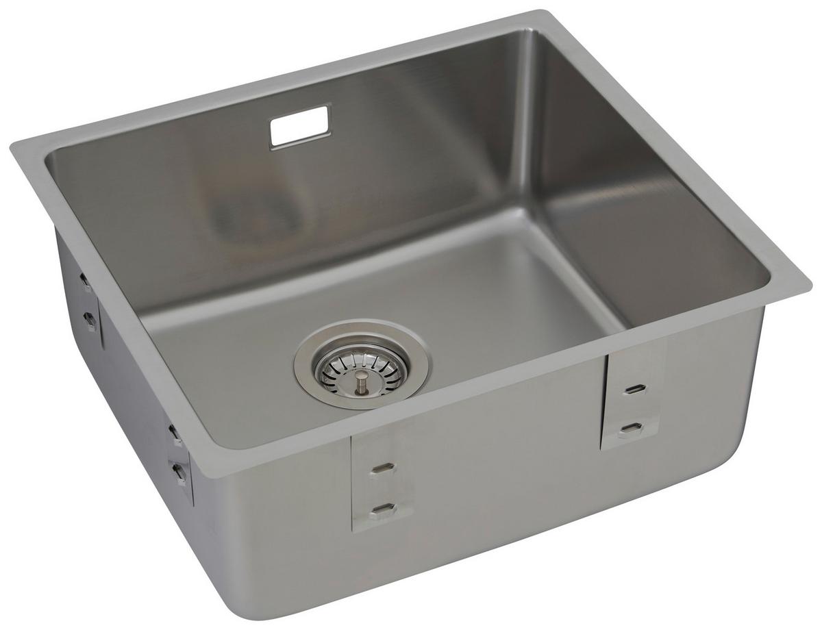 Spüle Respekta Inox Edelstahl Bxt: 49x44 cm - Edelstahlfarben, Trend, Metall (49/22,5/44cm) - Respekta