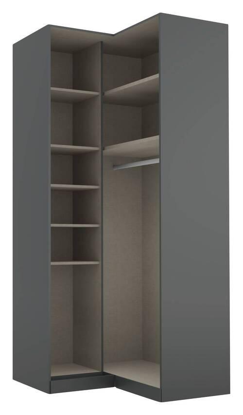 Eckschrank B: 100 cm Alabama, Grau - Grau, MODERN, Holzwerkstoff (100/229/102cm) - Rauch Möbel