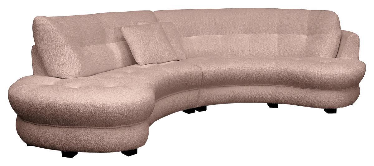 Ecksofa Bretina, Rosa S: 113x300 cm - Schwarz/Weiß, Design, Textil (113/300cm) - Livetastic