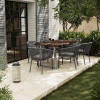 Záhradný stůl akáciea masiv MAURO 180x90cm - barvy vlašských ořechů, Moderní, kov/dřevo (180/90/77cm) - Bessagi Garden