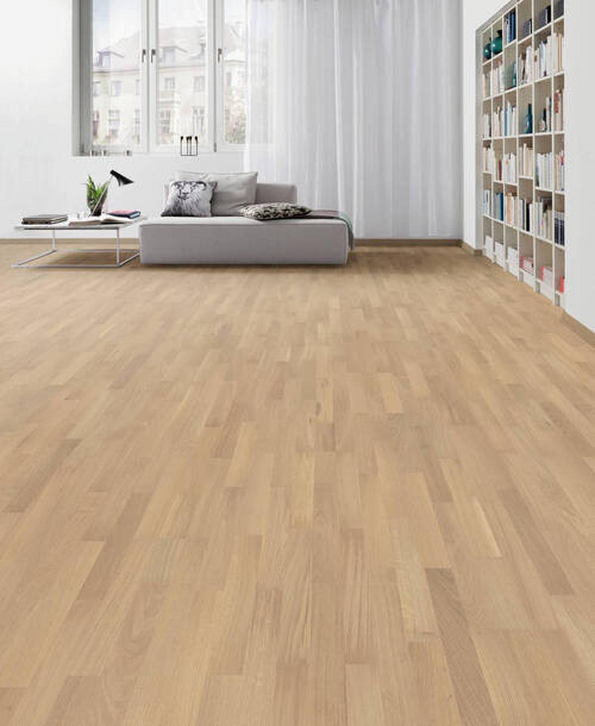 Parkettboden Eiche Schiffsboden Stärke 12mm - Hellbraun, Basics, Holzwerkstoff (18/220cm) - Living by HARO