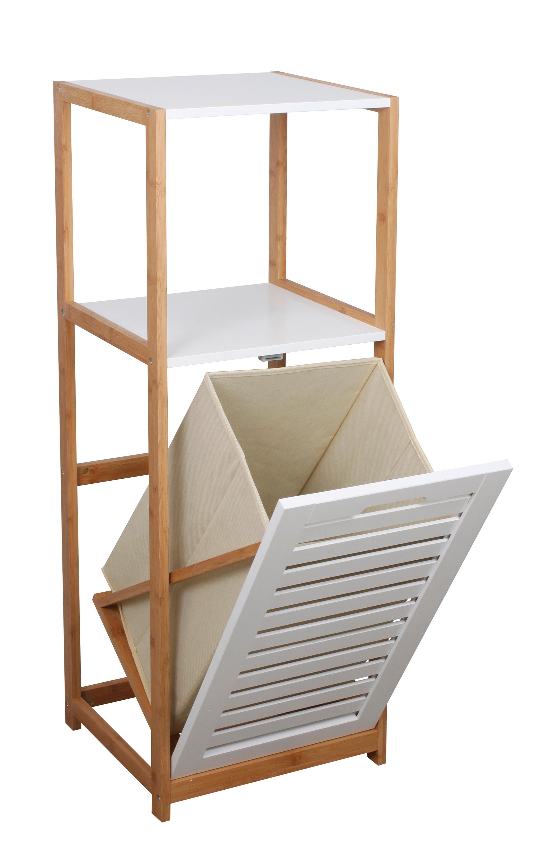 Regál do koupelny DUSTIN - bílá, Moderní, dřevo/kompozitní dřevo (36/98/33cm) - ecoTree