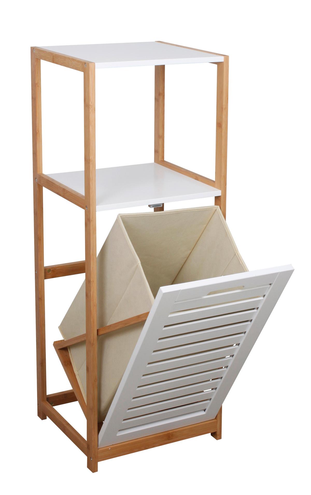 Regál do koupelny DUSTIN - bílá, Moderní, dřevo/kompozitní dřevo (36/98/33cm) - ecoTree