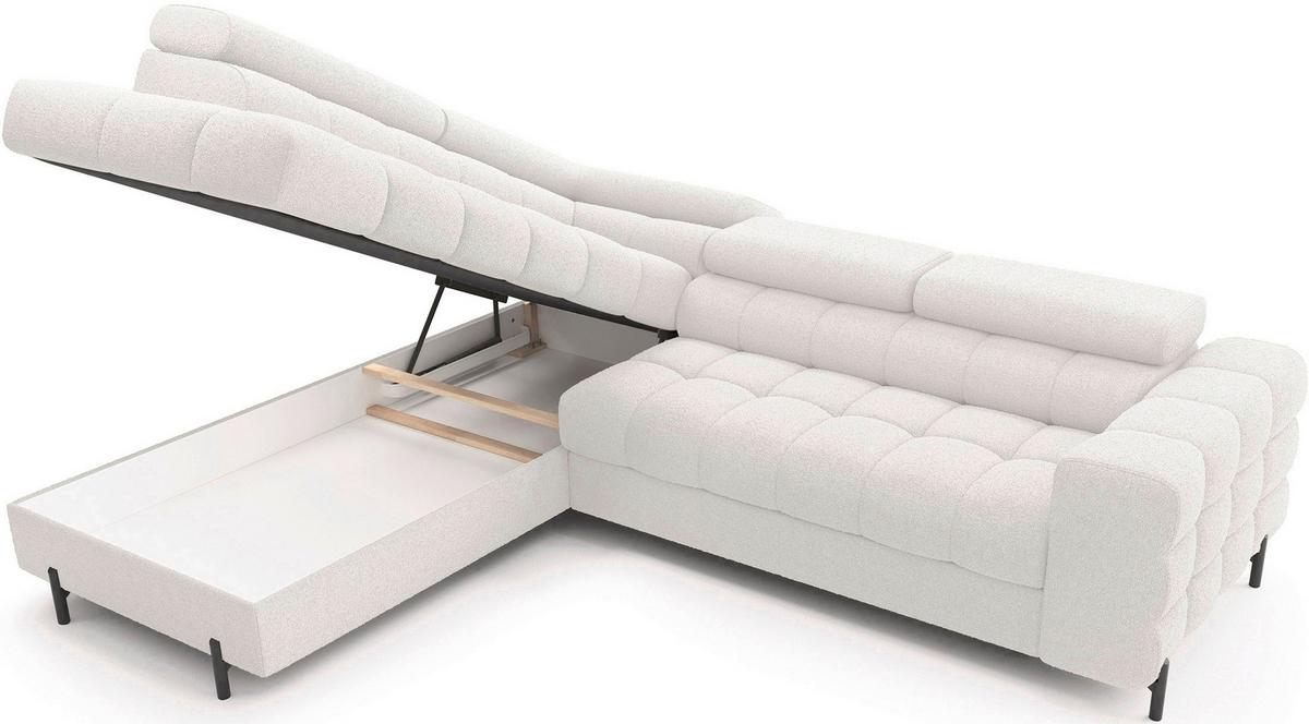 Ecksofa Ferucce Weiß S: 200x276 Cm - Schwarz/Weiß, Design, Textil (200/276cm) - MID.YOU