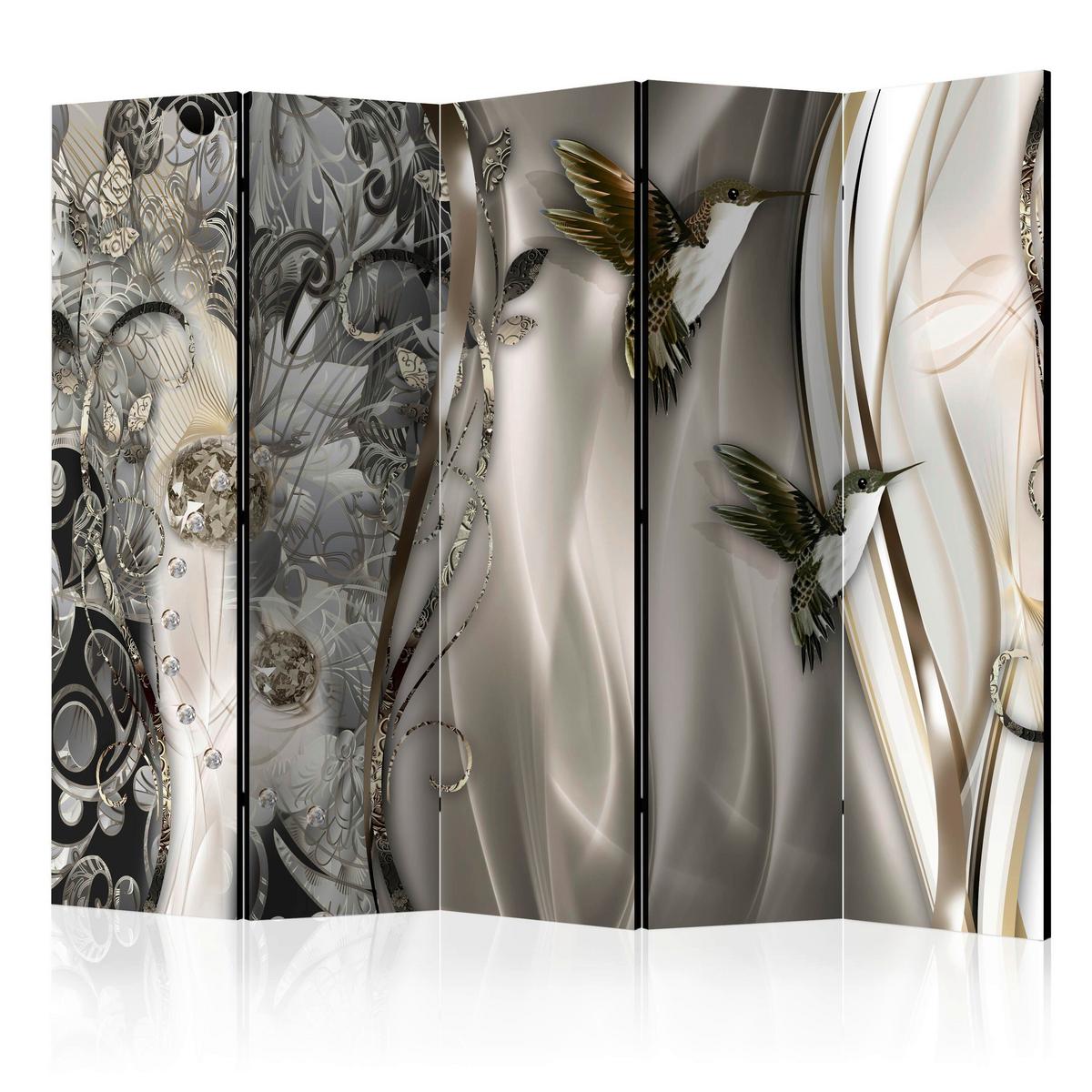 Paravent Grau Beige B: 225 Cm - Beige/Grau, Basics, Holz/Textil (225/172/3cm) - artgeist
