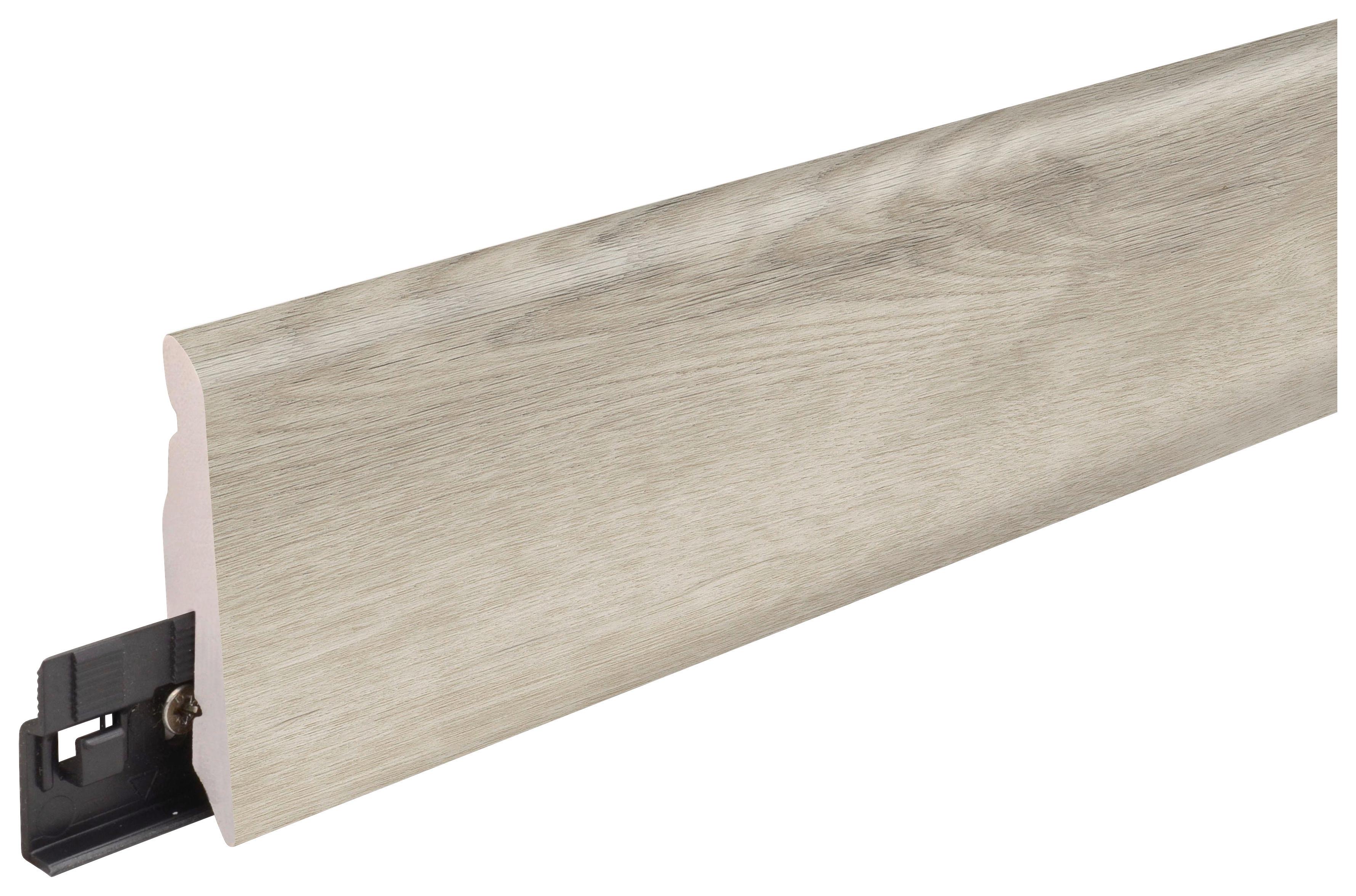 Sockelleiste Ontano White - Hellgrau, Basics, Kunststoff (240/5,8/1,2cm)