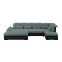 Wohnlandschaft Madera Blaugrün S: 358x212 cm - Blau/Anthrazit, KONVENTIONELL, Kunststoff/Textil (190/358/212cm)