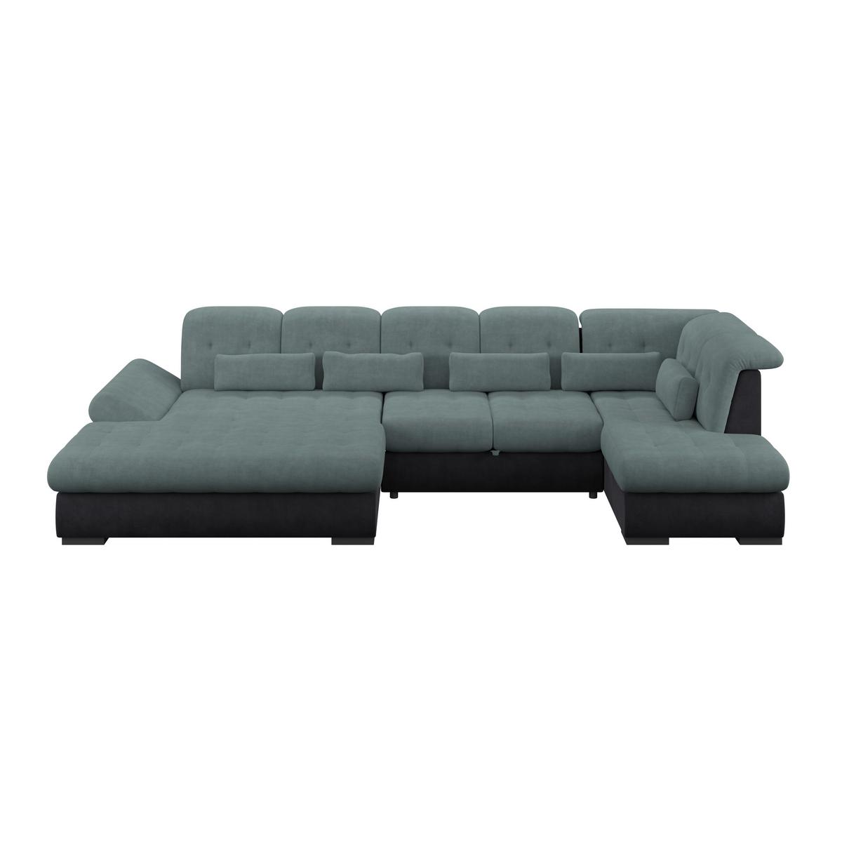 Wohnlandschaft Madera Blaugrün S: 358x212 cm - Blau/Anthrazit, KONVENTIONELL, Kunststoff/Textil (190/358/212cm)