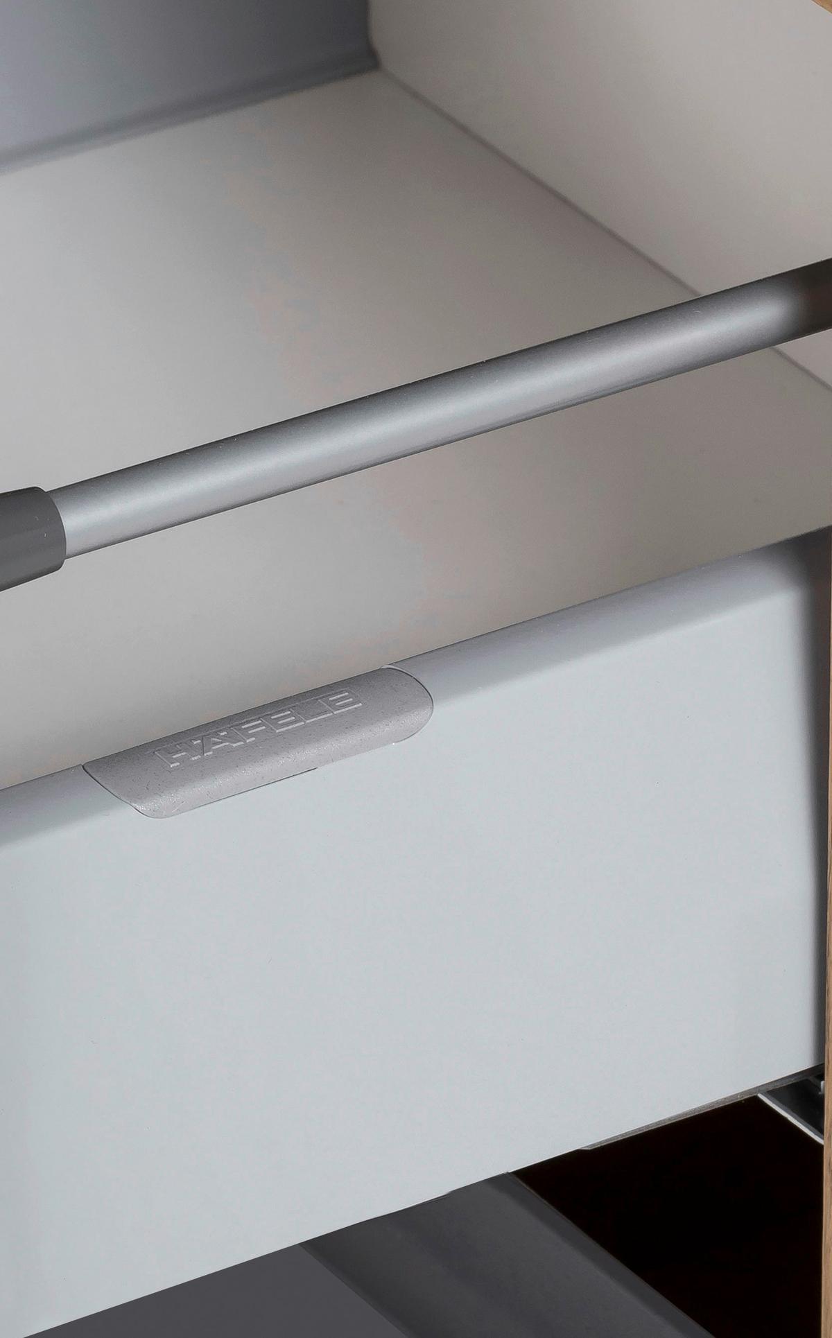 Waschbecken mit Unterschrank Chester B: 80 cm - Eiche Wotan/Schwarz, MODERN, Holzwerkstoff/Stein (80cm) - Held