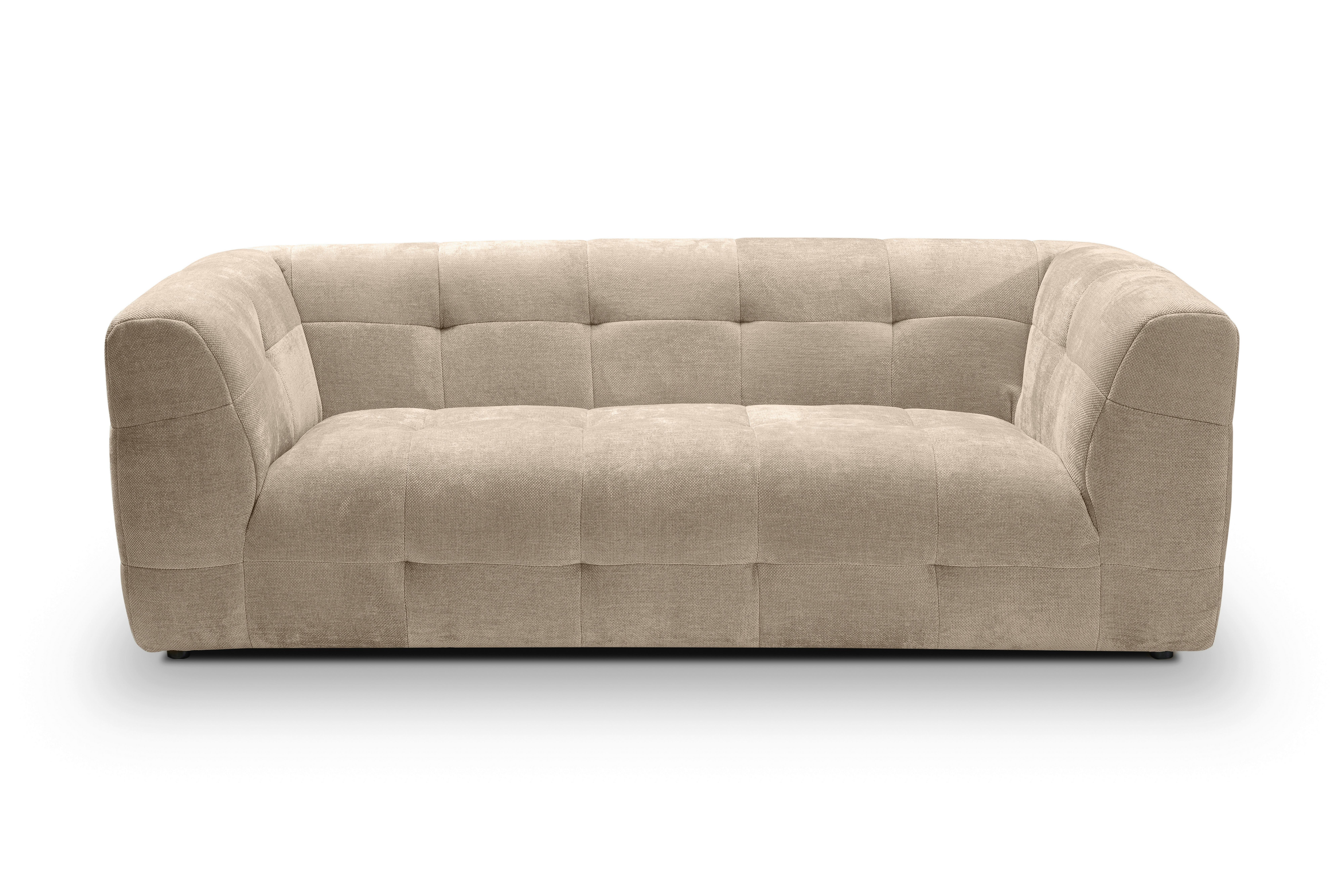3-sitzer-sofa Tenso Beige B: 217cm - Beige/Schwarz, Basics, Holz/Textil (217/72/96cm) - MID.YOU