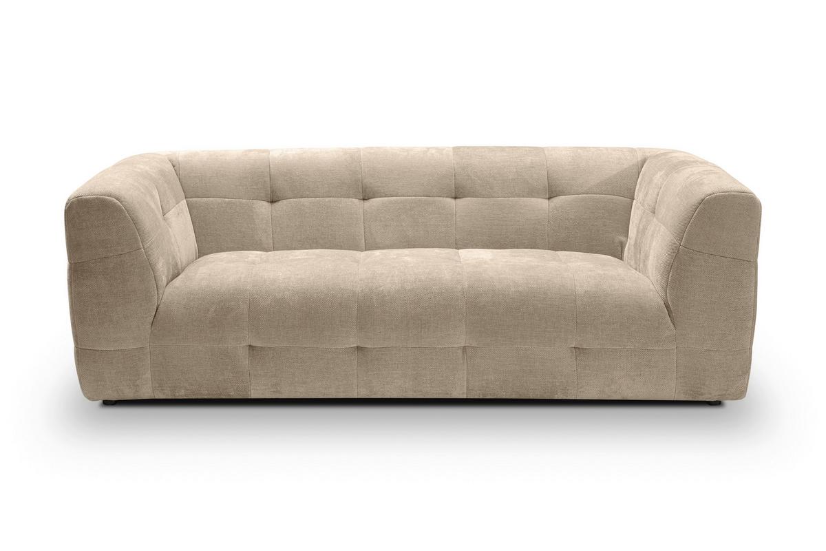 3-Sitzer-Sofa Tenso Beige B: 217cm - Beige/Schwarz, Basics, Holz/Textil (217/72/96cm) - MID.YOU