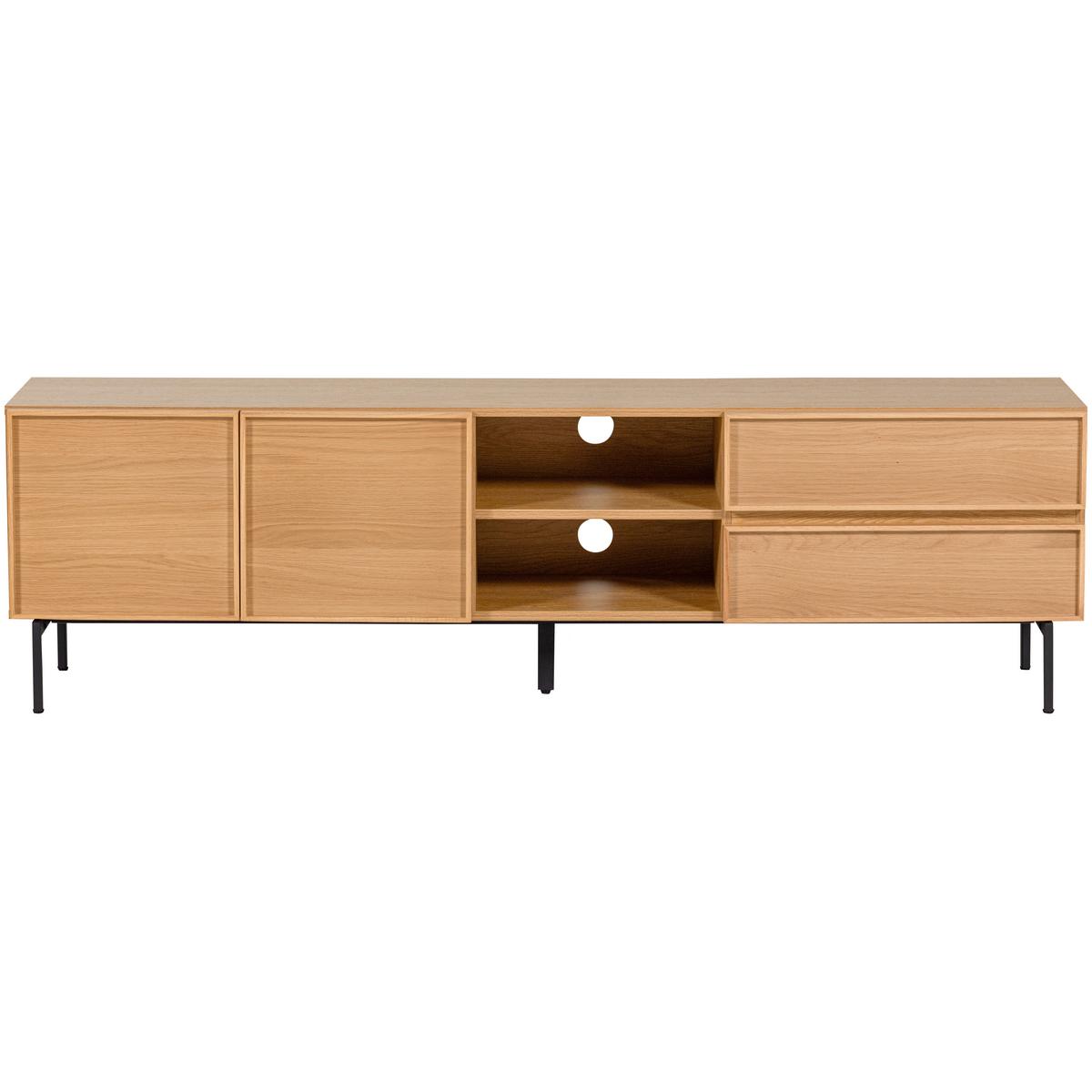 LOWBOARD Tours Naturfarben B: 180cm - Schwarz/Naturfarben, Design, Holzwerkstoff (180/51/42cm) - Livetastic