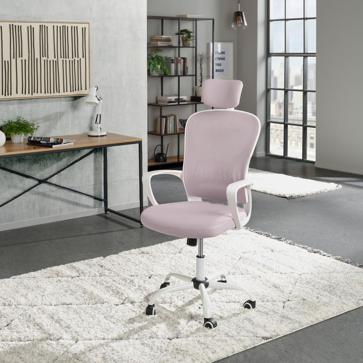 Drehstuhl Caorle Mit Armstützen Hellgrau 140 Kg - Hellgrau/Weiß, MODERN, Kunststoff/Textil (60/118/65cm) - MID.YOU