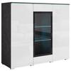Highboard Vera Anthrazit/Weiss Hochglanz - Weiß Hochglanz/Anthrazit, Trend, Glas/Holzwerkstoff (120/103,3/39,5cm) - P & B